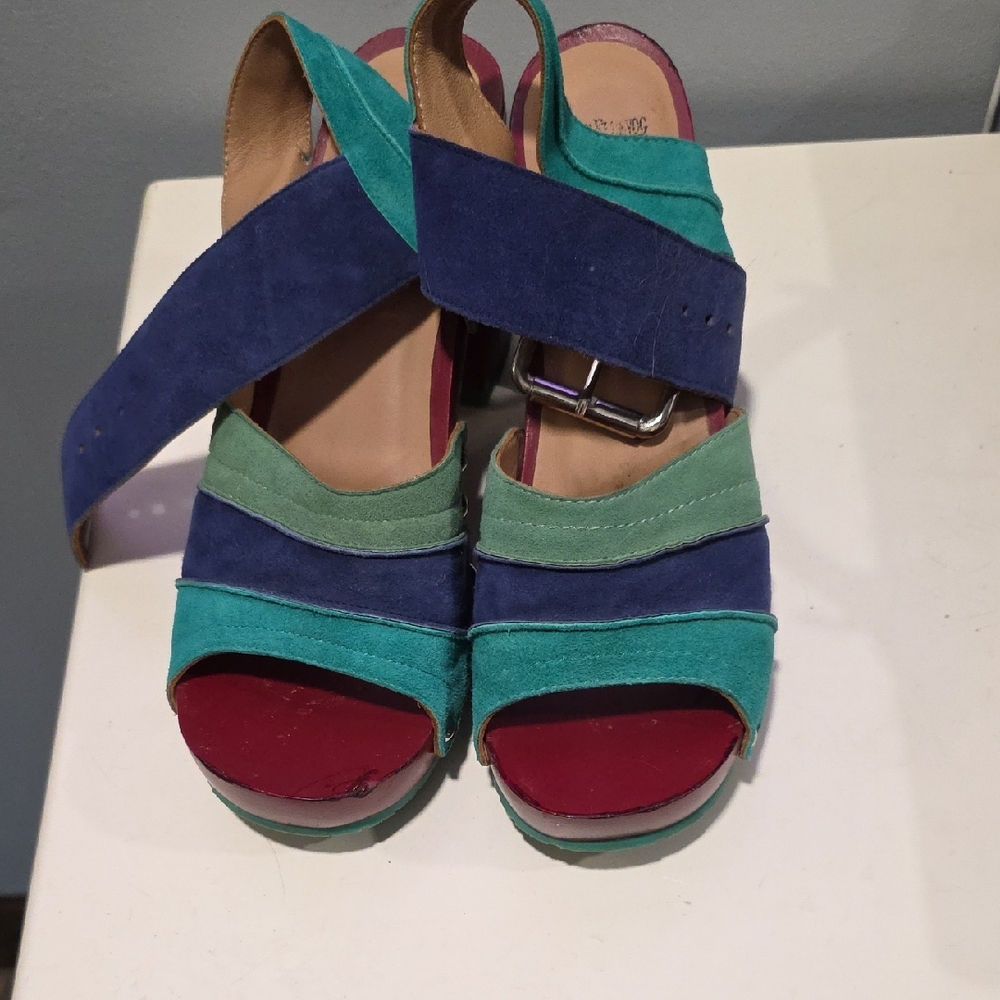 John Fluevog Multicolor Strappy Sandals